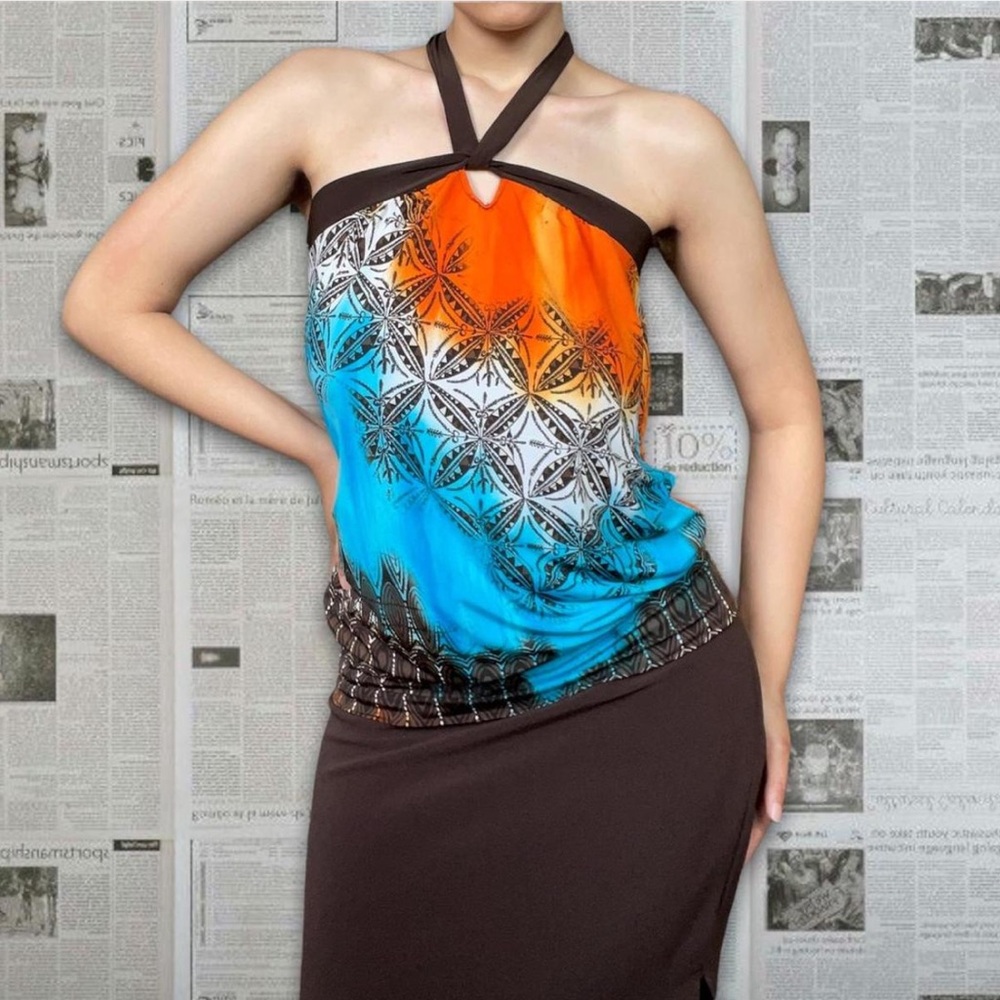 Funky Retro Halter Tube Top